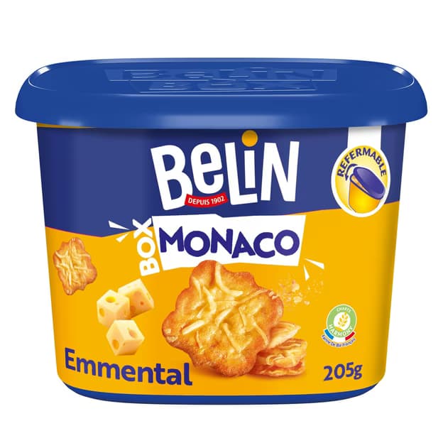 Biscuits crackers à l'emmental Box Monaco