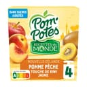 Gourdes compote pomme pêche touche de kiwi jaune
