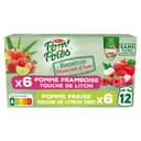 Gourdes compote pomme framboise litchi fraise citron vert sans sucres ajotués