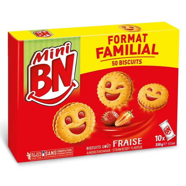 Mini biscuits fourrés à la fraise