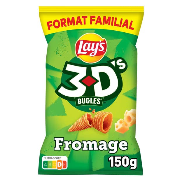 Biscuits soufflés 3D's bugles goût fromage