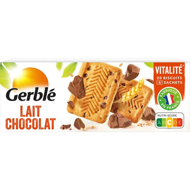 Biscuits lait chocolat sachets fraîcheur