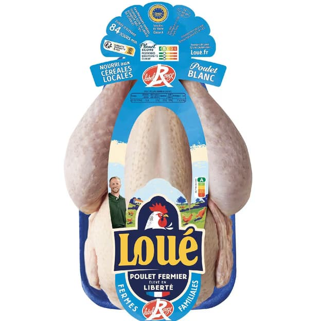 Poulet entier blanc fermier label rouge