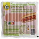 Saucisses cuites fumées pour hot dog