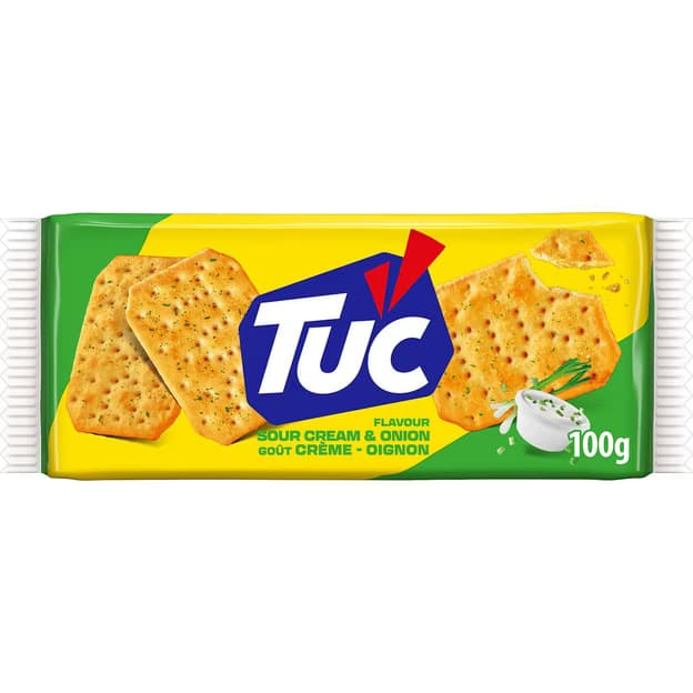 Biscuits apéritifs crackers goût crème oignon Tuc LU