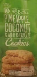 10 All Butter Pineapple, Coconut & White Chocolate Cookies