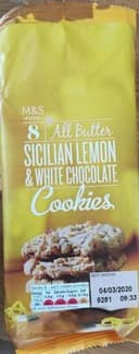 All butter Sicilian lemon & white chocolate cookies