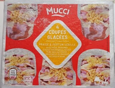4 coupes glacées fraise & parfum vanille