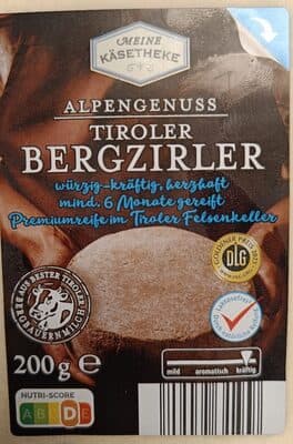 ALDI MEINE KÄSETHEKE Käse Österreichische Käsespezialität Tiroler Bergzirler 200g Aus der Kühlung 2.49€ 1 Stück 1kg 14.90€