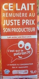 Lait entier stérilisé U.H.T.