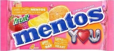 152G MENTOS ROULEAUX FRUITS X4