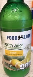 100% Juice Lemon Juice from Concentrate