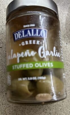 Greek jalapeño garlic stuffed olives