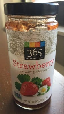 365 everyday value, fruit spread, strawberry