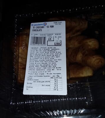 10 Croissants et 10 pains au chocolat