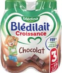 BLEDILAIT Croissance Liquide Chocolat 4x500ml De 10 mois à 3 ans