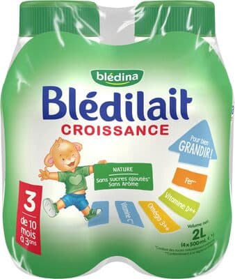 BLEDINA BLEDILAIT 4X500ML CROISSANCE LIQUIDE NATURE De 10 mois à 3 ans
