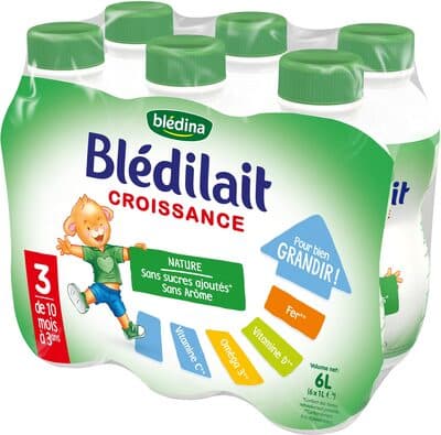 BLEDINA BLEDILAIT 6X 1L CROISSANCE LIQUIDE NATURE De 10 mois à 3 ans