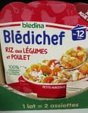 BLEDICHEF 2x230g Riz aux Légumes et Poulet Dès 12 mois