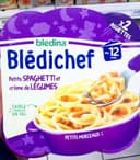 BLEDICHEF 2x230g Petits Spaghetti et Crème de Légumes Dès 12 mois