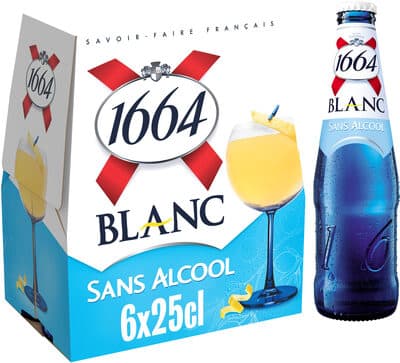 1664 6x25cl 1664 blanc sans alcool 0.4 degre alcool