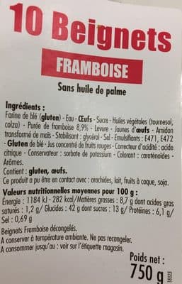 10 Beignets Framboise sans huile de palme