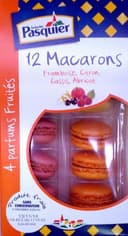 12 Macarons Framboise, Citron, Cassis, Abricot
