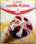 6 cônes vanille-fraise