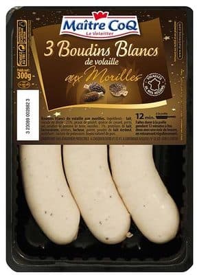 3 boudins blancs de volailles aux morilles