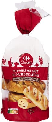 10 pains au lait aux pépites de chocolat