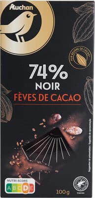 74% noir fèves de cacao