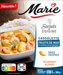 Cassolette de fruits de mer et quenelles de Brochet sauce crustacé Riz basmati au pavot