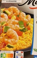 Crevettes marinées riz basmati lentilles