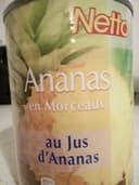 ANANAS EN MORCEAUX AU JUS D'ANANAS - boîte 3/4