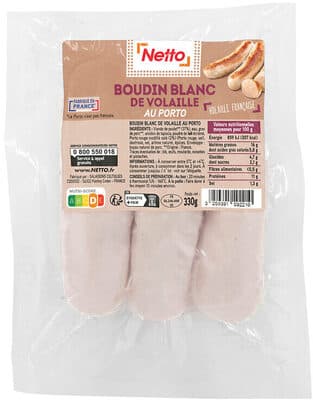 BOUDIN BLANC VOLAILLE AU PORTO x3 NETTO (saisonnier hiver)