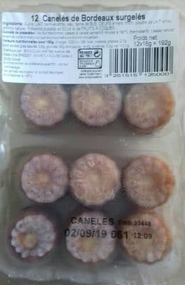 12 Cannelés de Bordeaux surgelés