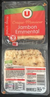 2 Croque-monsieur Gratinés, Poids Total 260 Grammes, Marque U