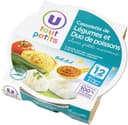Assiette cassolette de légumes et poissons