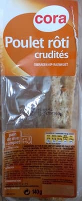 2 Sandwichs au Pain de Mie Complet Garnis de Poulet Rôti