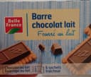 Barre chocolat lait, fourré au lait