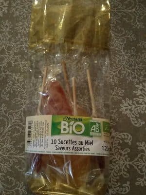 10 sucettes au miel saveurs assorties