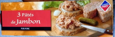 3 Pâtés de Jambon Pur Porc