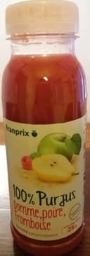 100 % pur jus pomme, poire, framboise
