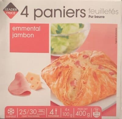 4 Paniers Feuilletés Pur Beurre Jambon Fromage
