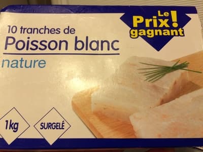 10 tranches de poisson blanc nature