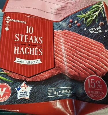 10 Steaks hachés 100% Pur boeuf