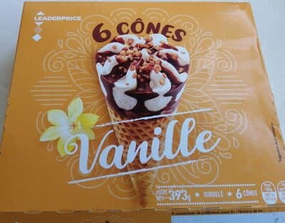 6 Cônes vanille LEADERPRICE