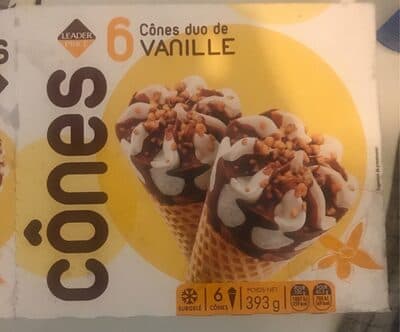 6 cônes duo de vanille