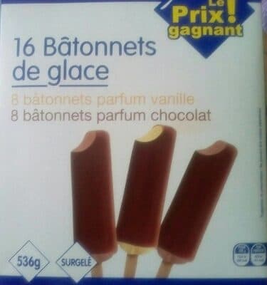 16 bâtonnets de glace