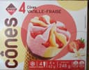 4 cônes vanille-fraise